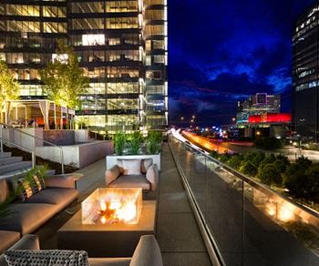 Outdoor lounge with fire pits & grilling stations